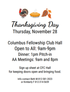 CFC Thanksgiving @ Columbus Fellowship Club | Columbus | Indiana | United States