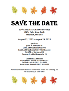 *SAVE THE DATE* SEIGAA Fall Conference @ Clifty Falls State Park | Madison | Indiana | United States